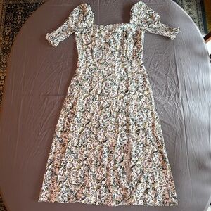 Audrey Parks Floral Puff Sleeve Dress Cottage Core Size Lg